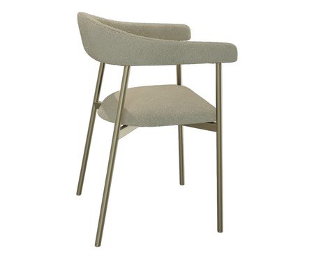 Cadeira de Jantar Angel Tecido Boucle Champanhe Vanilla | Westwing