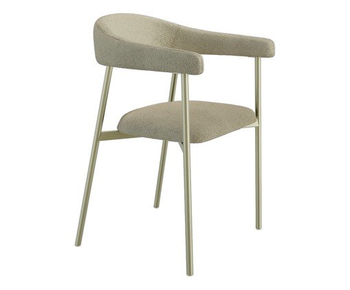 Cadeira de Jantar Angel Tecido Boucle Champanhe Vanilla, Natural | WestwingNow