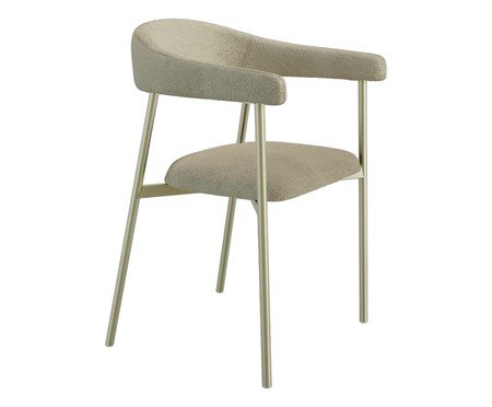 Cadeira de Jantar Angel Tecido Boucle Champanhe Vanilla | Westwing