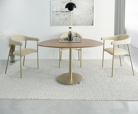 Cadeira de Jantar Angel Tecido Boucle Champanhe Vanilla | Westwing