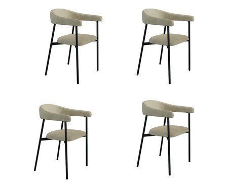 Jogo de Cadeiras de Jantar Angel Sky Tecido Boucle Vanilla | Westwing