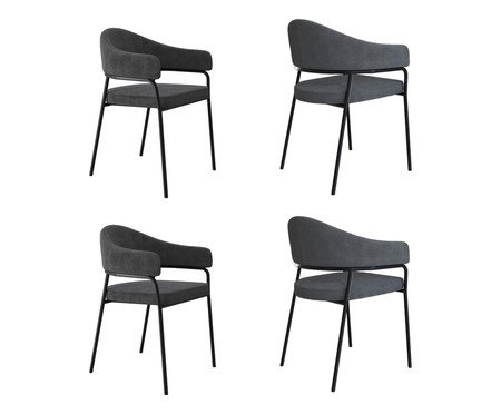 Jogo de Cadeiras de Jantar Olivia Tecido Boucle Nuvem | Westwing