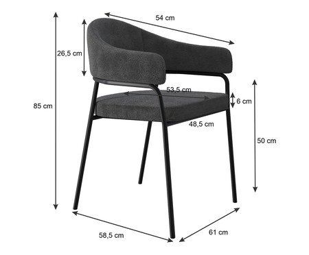 Jogo de Cadeiras de Jantar Olivia Tecido Boucle Nuvem | Westwing