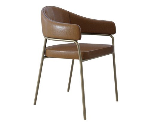 Cadeira de Jantar OliviaTecido Champanhe Caramelo, yellow | WestwingNow