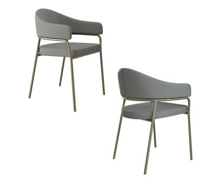 Jogo de Cadeiras de Jantar Olivia Corin Tecido Off White | Westwing