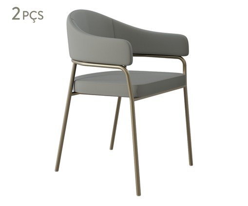 Jogo de Cadeiras de Jantar Olivia Corin Tecido Off White, Off White | WestwingNow