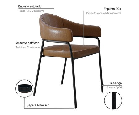 Jogo de Cadeiras de Jantar Olivia Tecido Caramelo | Westwing