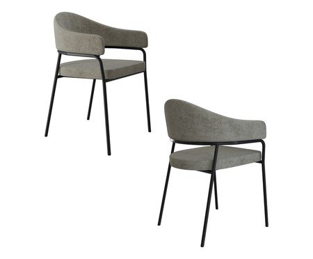 Jogo de Cadeiras de Jantar Olivia Corin Tecido Lautrec Off White | Westwing