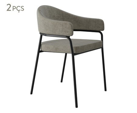 Jogo de Cadeiras de Jantar Olivia Corin Tecido Lautrec Off White | Westwing