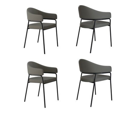 Jogo de Cadeiras de Jantar Olivia Tecido Cinza | Westwing