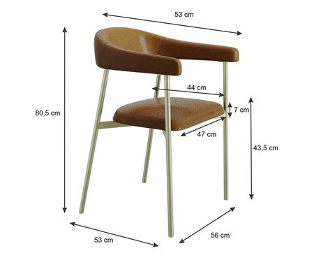 Jogo de Cadeiras de Jantar Angel Tecido Champanhe Caramelo | Westwing