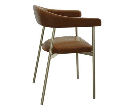 Jogo de Cadeiras de Jantar Angel Tecido Champanhe Caramelo | Westwing