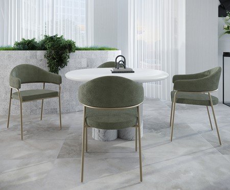 Jogo de Cadeiras de Jantar Olivia Tecido Boucle | Westwing