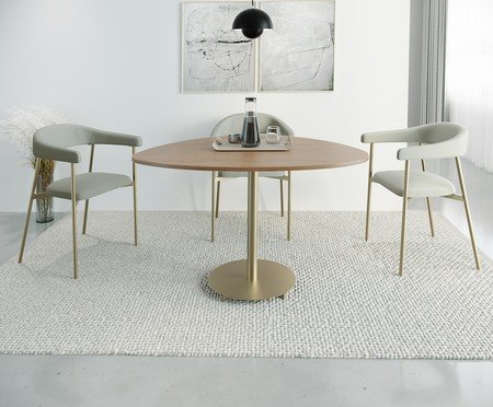 Jogo de Cadeiras de Jantar Angel Tecido Champanhe Off White | Westwing