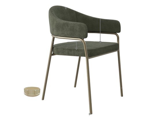 Cadeira de Jantar Olivia Tecido Boucle Champanhe Verde, green | WestwingNow