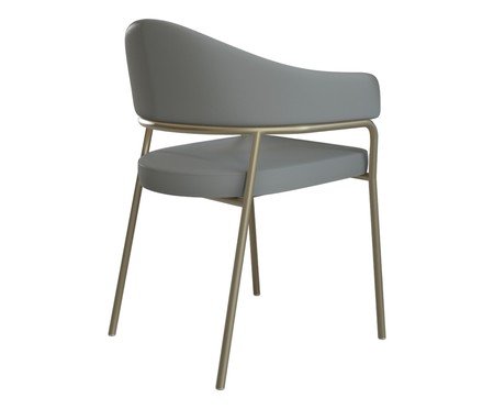 Jogo de Cadeiras de Jantar Olivia Tecido Off White e Champanhe | Westwing