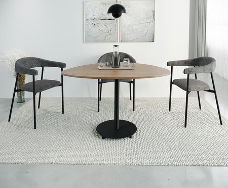 Jogo de Cadeiras de Jantar Angel Tecido Lautrec Cinza Escuro | Westwing