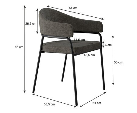 Cadeira de Jantar Olivia Tecido Lautrec Marrom | Westwing