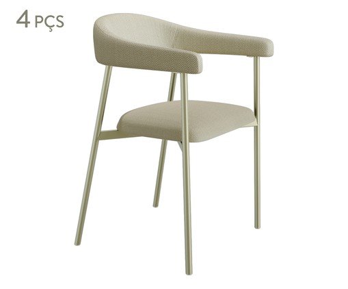 Jogo de Cadeiras de Jantar Angel Tecido Corriente Champanhe, beige | WestwingNow