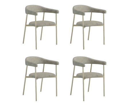 Jogo de Cadeiras de Jantar Angel Tecido Lautrec Champanhe | Westwing