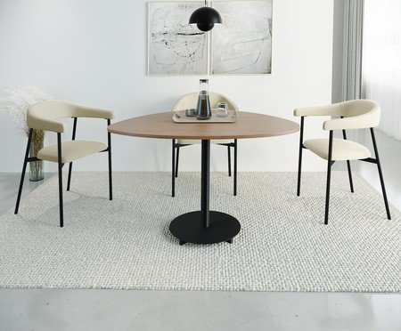 Cadeira de Jantar Angel Tecido Corriente Preto | Westwing