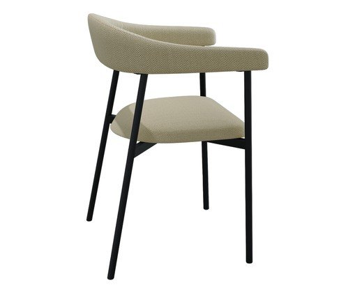 Cadeira de Jantar Angel Tecido Corriente Preto, beige | WestwingNow