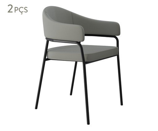 Jogo de Cadeiras de Jantar Olivia RamosTecido Off White, Off White | WestwingNow