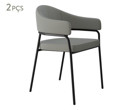 Jogo de Cadeiras de Jantar Olivia RamosTecido Off White | Westwing