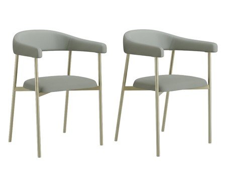 Jogo de Cadeiras de Jantar Angel Tecido Off White | Westwing