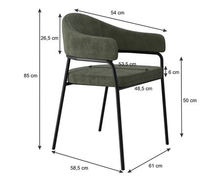 Jogo de Cadeiras de Jantar Olivia Corin Tecido Boucle Verde | Westwing
