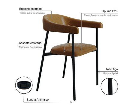 Jogo de Cadeiras de Jantar Angel Galaxy Tecido Caramelo Escuro | Westwing