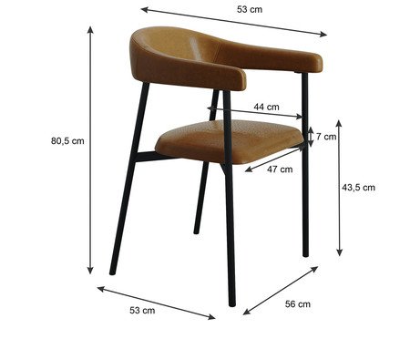 Jogo de Cadeiras de Jantar Angel Galaxy Tecido Caramelo Escuro | Westwing