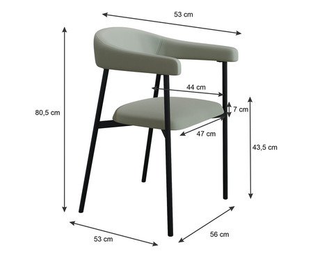 Jogo de Cadeiras de Jantar Angel Tecido Off White e preto | Westwing