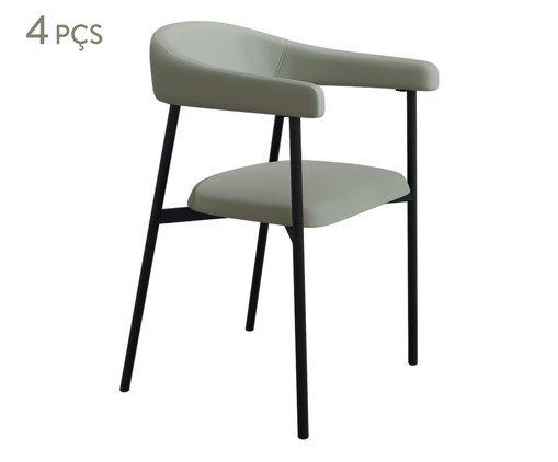 Jogo de Cadeiras de Jantar Angel Tecido Off White e preto, Off White | WestwingNow