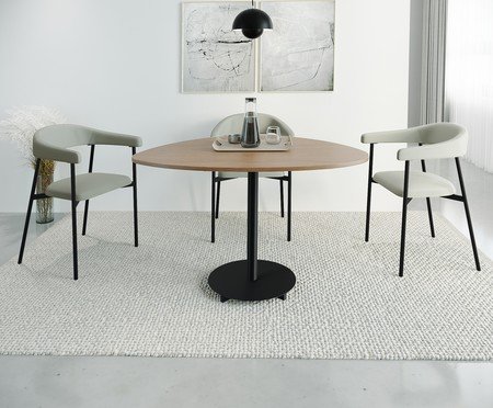 Jogo de Cadeiras de Jantar Angel Tecido Off White e preto | Westwing