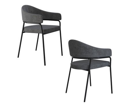 Jogo de Cadeiras de Jantar Olivia Tecido Lautrec Cinza | Westwing