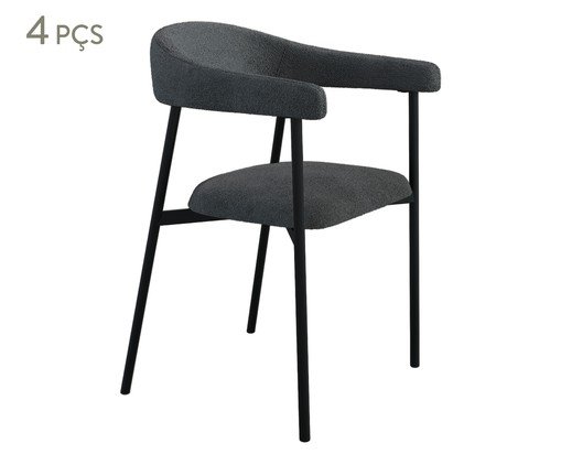 Jogo de Cadeiras de Jantar Angel Sky Tecido Boucle Nuvem, grey | WestwingNow