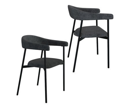 Jogo de Cadeiras de Jantar Angel Tecido Lautrec Grafite | Westwing