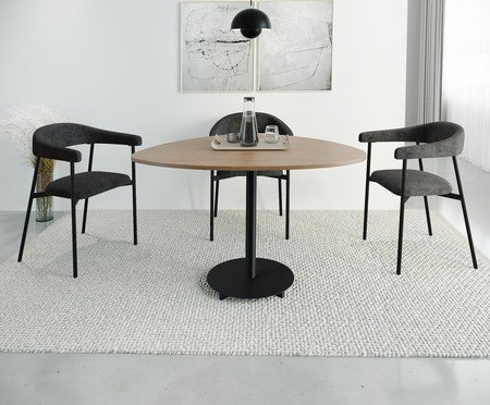 Jogo de Cadeiras de Jantar Angel Tecido Lautrec Grafite | Westwing