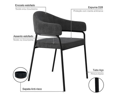 Cadeira de Jantar Olivia Tecido Boucle Nuvem | Westwing