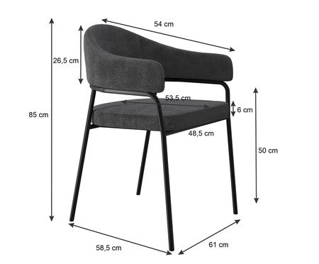 Cadeira de Jantar Olivia Tecido Boucle Nuvem | Westwing