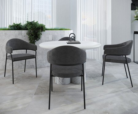 Cadeira de Jantar Olivia Tecido Boucle Nuvem | Westwing