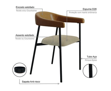 Cadeira de Jantar Angel Tecido Mesclado Vanila | Westwing