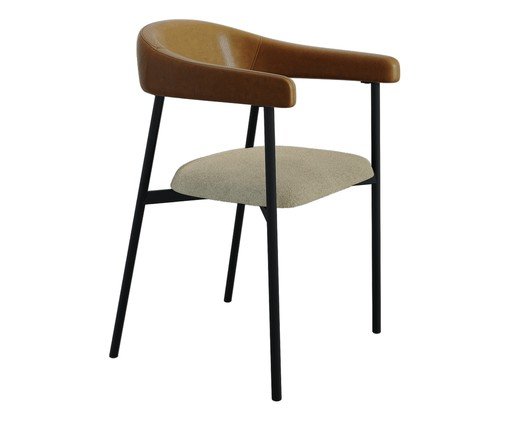 Cadeira de Jantar Angel Tecido Mesclado Vanila, Natural | WestwingNow