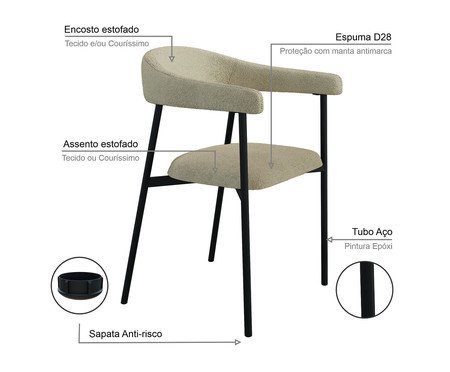 Cadeira de Jantar Angel Tecido Boucle Vanilla | Westwing