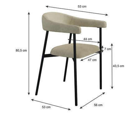 Cadeira de Jantar Angel Tecido Boucle Vanilla | Westwing