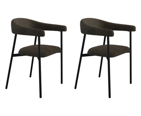 Jogo de Cadeiras de Jantar Angel Boucle Marrom | Westwing