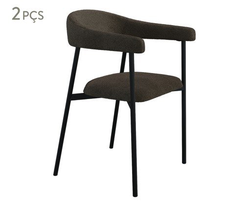 Jogo de Cadeiras de Jantar Angel Boucle Marrom, brown | WestwingNow