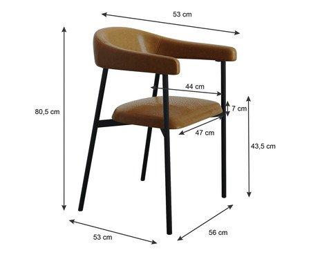Cadeira de Jantar Angel Tecido Caramelo | Westwing