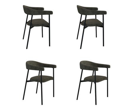 Jogo de Cadeiras de Jantar Angel Tecido Lautrec Marrom e Preto | Westwing